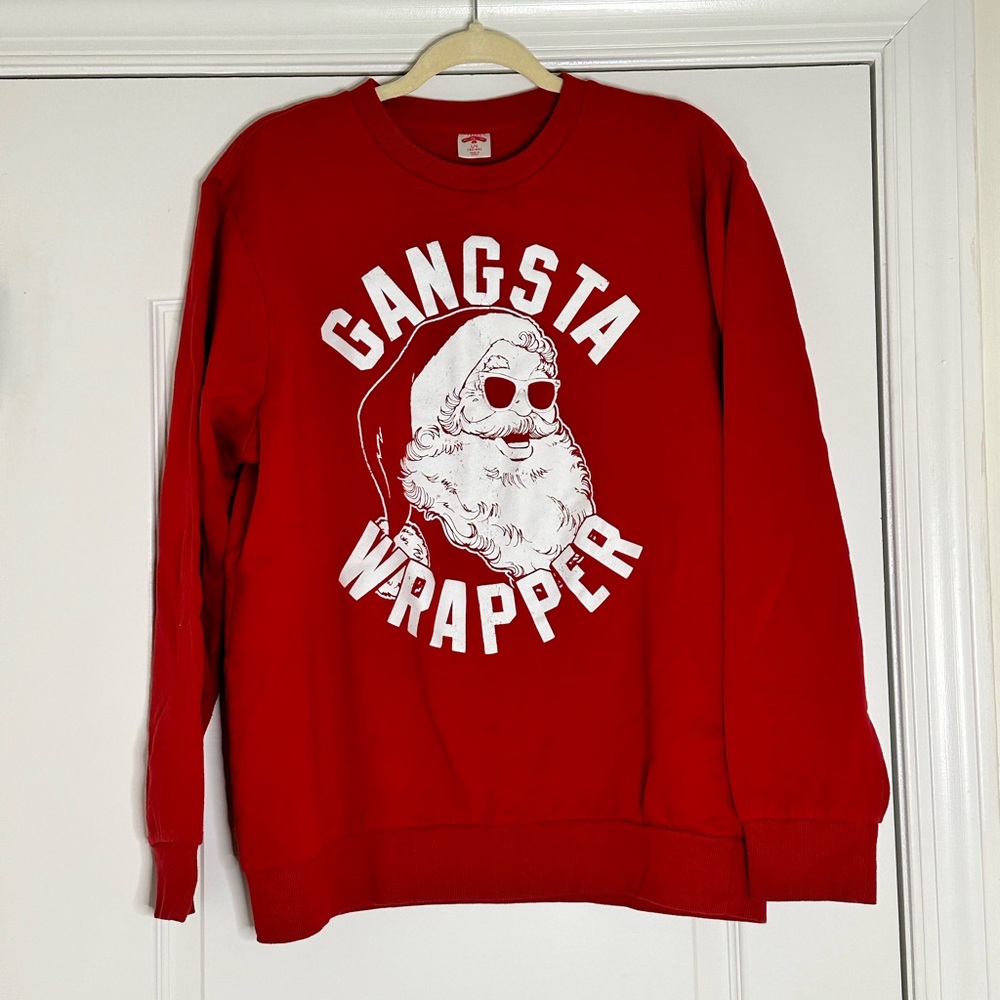 Cute and funny Red Christmas Sweater with Santa Print